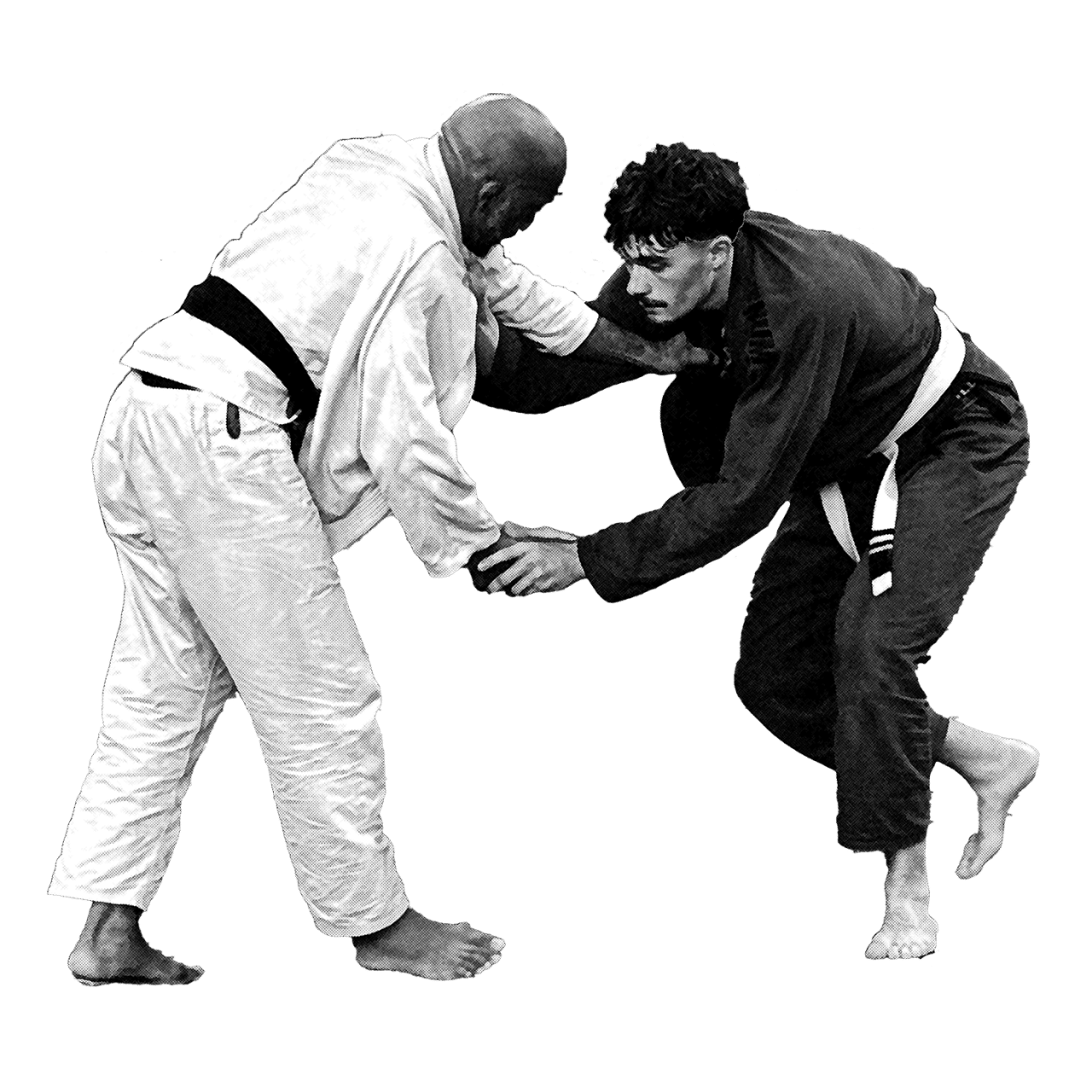 Image détourée d'un combat debout en JJB