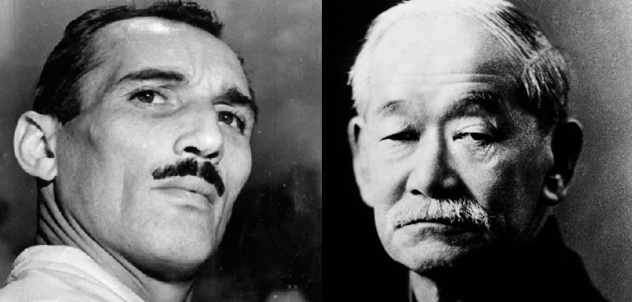 Portraits en noir et blanc de Helio Gracie et Jigoro Kano