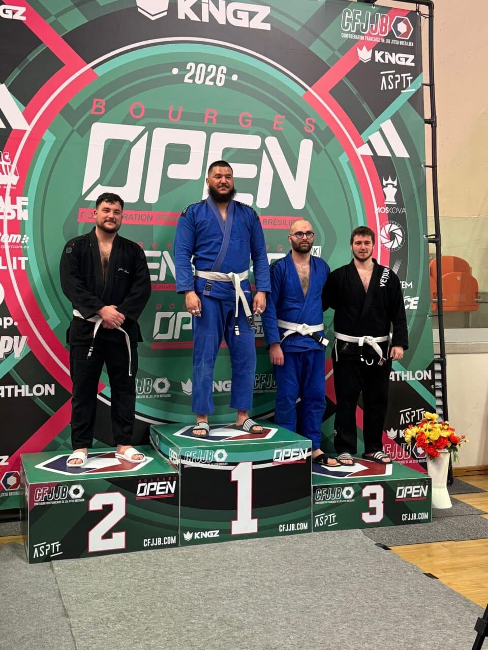 Podium jiu-jitsu brésilien compétition Bourges Open 2026