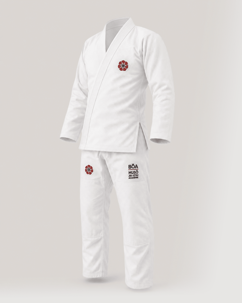 Kimono blanc de jiu-jitsu BOA Musō Académie brodé