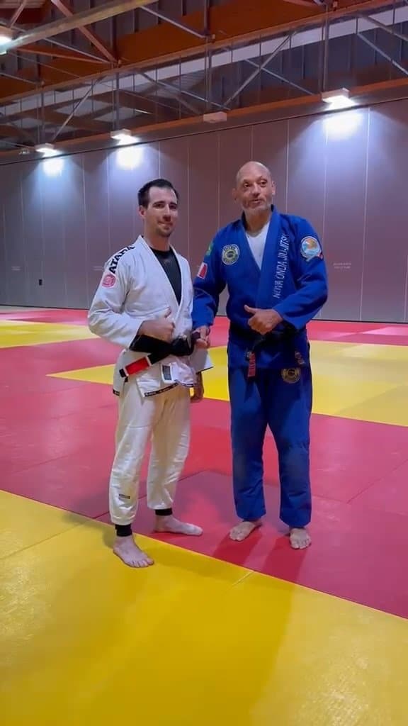 Olivier Millier et Alexandre Revire après la remise de la ceinture noire